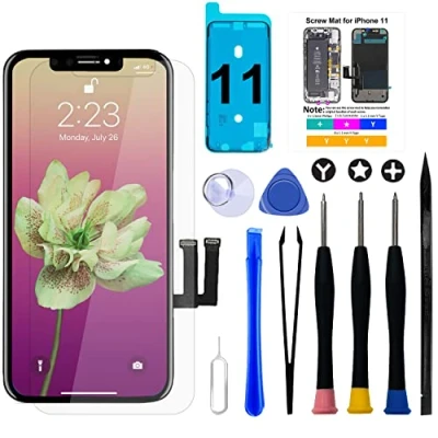 Abbildung von Brinonac für iPhone 11 LCD Display, 6,1&quot; Retina 3D Touchscreen Digitalisierer Bildschirm Ersatz mit Reparaturset, Wasserfester Klebstoff und Gehärtetes Glas A2111/A2223/A2221