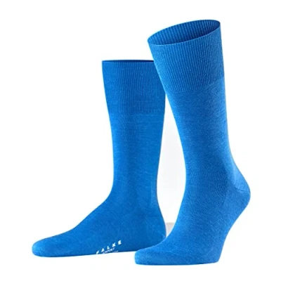 Abbildung von FALKE Herren Socken Airport M SO Wolle Baumwolle einfarbig 1 Paar, Blau (Sapphire 6055), 43 44