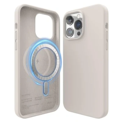 Abbildung von elago Magnetische Silikonhülle, kompatibel mit iPhone 14 Pro Max (6,7 Zoll), MagSafe Zubehör, eingebaute Magnete, Flüssigsilikon, Handyhülle