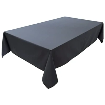 Abbildung von Hochwertige Tischdecke Tischwäsche aus 100% Baumwolle Kollektion Konzept, Farbe &amp; Größe wählbar (Tischdecke 150x260cm, Anthrazit)