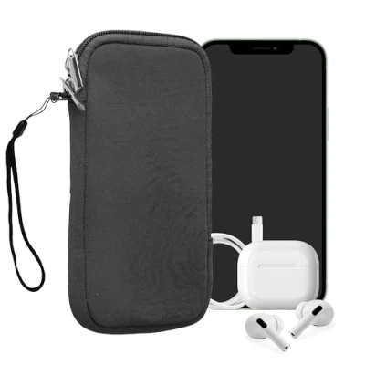 Abbildung von kwmobile Handytasche für Smartphones XXL 7&quot; Neopren Handy Hülle Grau Tasche 17,7 x 8,5 cm Innenmaße