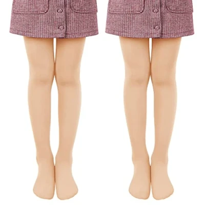 Abbildung von Libella 2er Pack Ballett Strumpfhose für Mädchen Tanzstrumpfhose mit Fuß 80 DEN Blickdicht Mikrofaser Farbig 27251 Haut 158 164