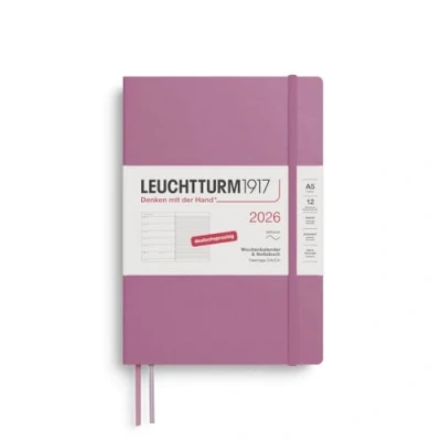 Abbildung von LEUCHTTURM1917 372492 Wochenkalender &amp; Notizbuch Medium (A5) 2026, 12 Monate, Softcover, Dusty Rose, Deutsch