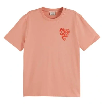 Abbildung von Scotch &amp; Soda Chest Artwork Regular FIT Tshirt print, Damen, Größe: Small, Peach pink