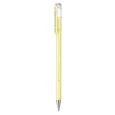 Abbildung von Pentel Hybrid Milky K108 PG Gel Tintenroller, pastell Gelb, Strahlend auf Hellen und farbigen Papieren, Strichstärke 0, 4 mm