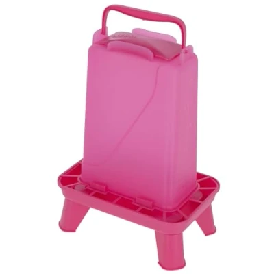 Abbildung von Kerbl Hobbyfarming Futterautomat mit Standfüßen, Automatische Futterzufuhr, Inkl. Standfüße, Abnehmbarer Deckel, Wetterbeständig, Leichte Reinigung, Transparenter Behälter, Für Geflügel, 3,5l, pink