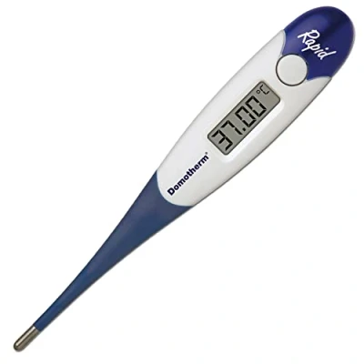 Abbildung von Domotherm Rapid digitales Fieberthermometer mit 2 Nachkommastellen, Messwertspeicher, flexible Spitze, Baby Kinder geeignet