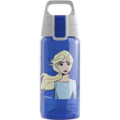 Abbildung von SIGG Trinkflasche Kinder Viva One Disney Prinzessin Frozen Elsa II Für Kohlensäurehaltige Getränke Geeignet Auslaufsicher Spülmaschinenfest BPA frei Sport &amp; Schule Blau 0,5L