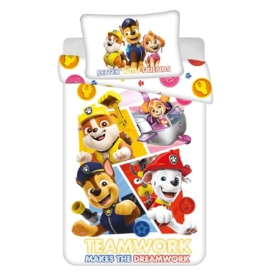 Abbildung von Paw Patrol Bettwäsche Kinderbettwäsche Kleinkinder Set Bettbezug 100x135 und Kissenbezug 40x60 Baumwolle für Mädchen Jungen Öko tex