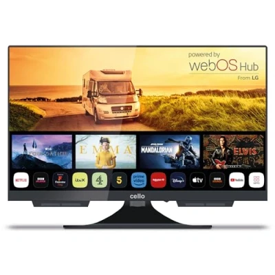 Abbildung von Cello C1924WS Trav 19&quot; Zoll SMART 12V Camping Reise TV Rahmenlos Triple Tuner Bluetooth WebOS by LG Pitch Perfect Lautsprecher Disney+ Netflix Wohnmobil LKW Boot [2024]