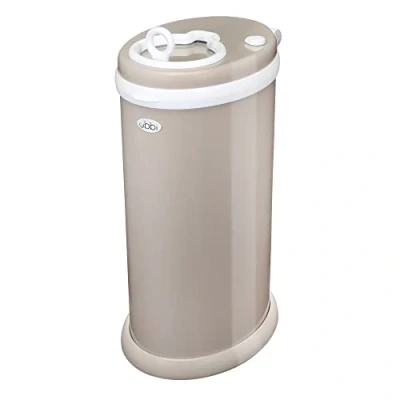 Abbildung von Ubbi Steel Diaper Pail, Odor Locking, No Special Bag Required, Award Winning, Registry Must Have, Taupe