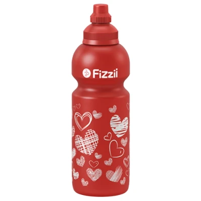 Abbildung von Fizzii Trinkflasche 600ml rot, Herzen