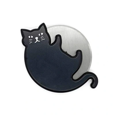 Abbildung von Kikkerland Cat Lovers Pizzaschneider in Katzenform mit Edelstahlklinge, CU308