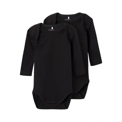 Abbildung von Name it Solid Unisex 2 PACK Body für Kinder, Größe: 98, Black