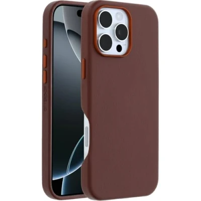 Abbildung von OtterBox Symmetry Series Cactus Leather MagSafe Hülle für iPhone 16 Pro Max, stoßfest, sturzsicher, dünne Schutzhülle, 3X getestet nach Militärstandard, Braun