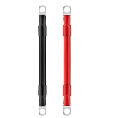 Abbildung von QIMEI SHOP Batteriekabel 25mm² 15cm Auto Batterie Kabel 12V 3AWG Kupferkabel mit M10 Ringklemmen für LKW Motorrad Solar Marine Rot Schwarz 2 Stück