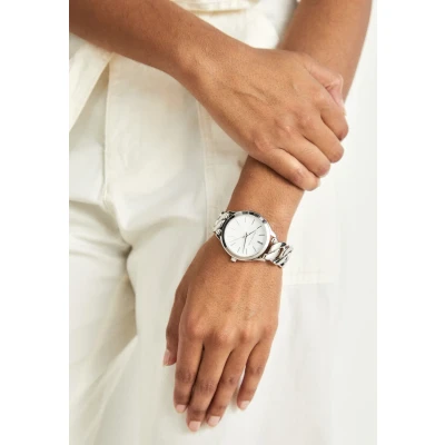 Abbildung von Michael Kors SLIM Runway Watch Uhr silvercoloured, Damen, Größe: One Size, Silver/coloured