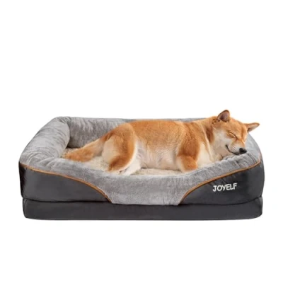 Abbildung von JOYELF Großes Hundebett Memory Foam orthopädisches &amp; Hundesofa mit abnehmbarem waschbarem Bezug und Quietschspielzeug als Geschenk