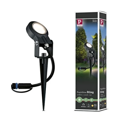 Abbildung von Paulmann 93934 Plug &amp; Shine Spotlight Sting IP67 3000K 6W 24V Ausstrahlwinkel 100 LED Aussenbeleuchtung Erdspieß Gartenbeleuchtung