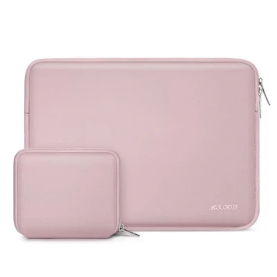Abbildung von MOSISO Laptop Hülle Tasche Kompatibel mit MacBook Air/Pro Retina,13 13,3 Zoll Notebook,Kompatibel Pro 14 2024 2021 M3 M2 M1 Chip Max,Neopren Sleeve Klein Fall,Baby Rosa