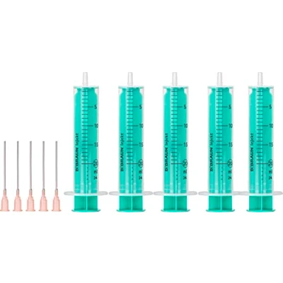 Abbildung von MedixX 5 Stück Spritzen Set mit stumpfer Nadel verschiedene Größen für Hobby und Heimwerk einzeln steril verpackt (5x 20ml Spritze &amp; 5x Kanüle)