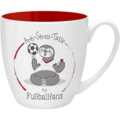 Abbildung von GRUSS &amp; CO Anti Stress Tasse Motiv &quot;Fußballfans&quot; mit Spruch, 45 cl, New Bone China Geschenk Fußball 45516