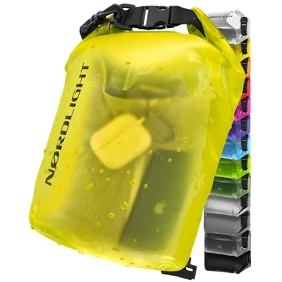 Abbildung von Nordlight Dry Bag 2L Wasserdichter Beutel (Gelb) Packsack Mit Roll Top Verschluss Und Schultergurt Schwimmen, Baden, Strand, Kanu, Stand Up Paddling, Tauchen