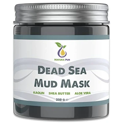 Abbildung von Totes Meer Maske 250g, vegan NATURKOSMETIK Anti Pickel, Mitesser und gegen Akne Gesichtsmaske unreine Haut Schlamm für Gesicht Körper