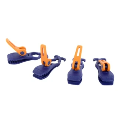 Abbildung von Peggy Peg Crocodile 4 Stück Markisenklemmen multifunktionale Klemmen für Markisen, Vorzelte, Planen, Zeltböden &amp; Abdeckungen Krokodilklemmen Outdoor Camping Zeltplanen Clips