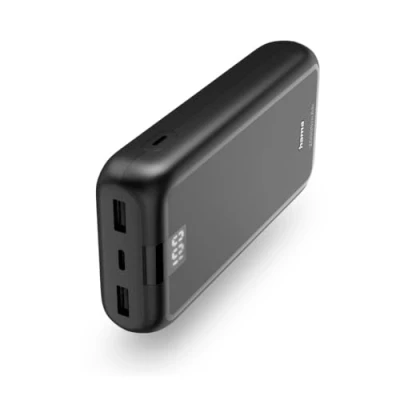 Abbildung von Hama Powerbank Performance 20 20000mAh (externer Akku mit 1x USB C + 2x A, Power Pack zertifiziert, Akkupack Handy Zubehör, Tablet, Bluetooth Box etc., tragbares Ladegerät klein) anthrazit
