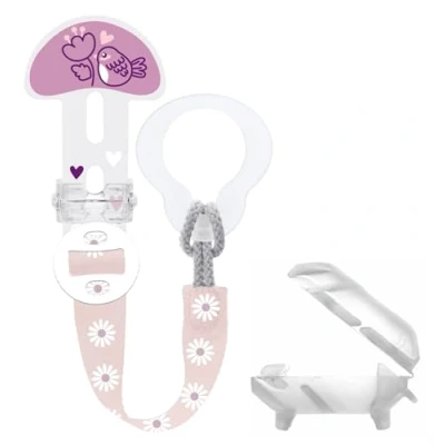 Abbildung von MAM Schneide es ab! Brooch &amp; Cover S183 Schnullerclip und Schnullerhülle Zitzenhülle, mit verstellbarer Länge, für alle Arten von Schnullern, 0+ Monate, Rosa