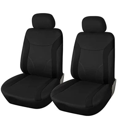 Abbildung von Upgrade4cars Auto Sitzbezüge Vordersitze Schwarz Sitzschoner Set Universal für Fahrersitz &amp; Beifahrer Zubehör Innenraum
