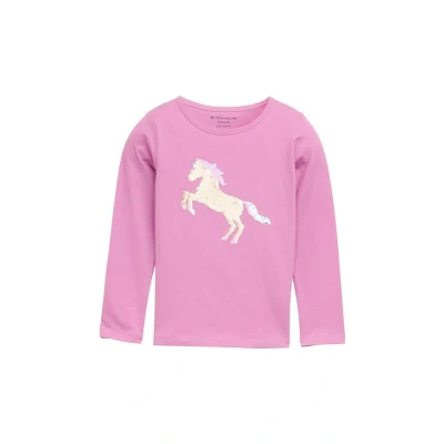 Abbildung von TOM Tailor MIT Wendepailletten Langarmshirt für Kinder, Größe: 128/134, Flashy mauve
