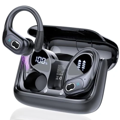 Abbildung von STECEi Kopfhörer Sport, 2025 in Ear Kabellos Bluetooth 5.4 mit HD Mic, 75Std HiFi Stereo Ohrhaken, Comfort Fit, IP7 wasserdichte Ohrhörer für Sport Arbeit Studium