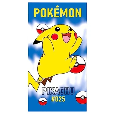 Abbildung von Theonoi Kinder Handtuch Saunatuch Strandtuch Duschtuch Badetuch 70 x 140 cm Geschenk Jungen Mikrofaser (Pokemon)