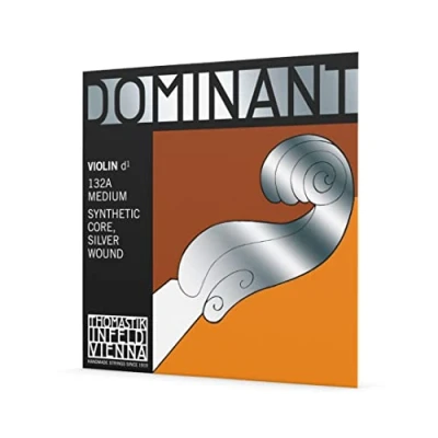 Abbildung von Thomastik 132A4/4 Einzelsaite für 44290 Violine Dominant D Saite Kunststoffkern, Silber umsponnen,,mittel