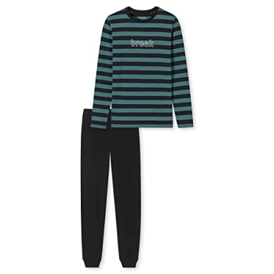 Abbildung von Schiesser LANG Pyjama für Kinder, Größe: 152, Grün