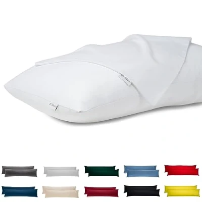 Abbildung von Seitenschläferkissen Bezug 40 x 145 Baumwolle Premium Satin 2er Set Kissenbezug Deko für Kissen Bett/Sofa Stoff Weicher Resistent Hypoallergen Anti Milben Kopfkissenbezug Verdecktem Zip Voll Waschbar