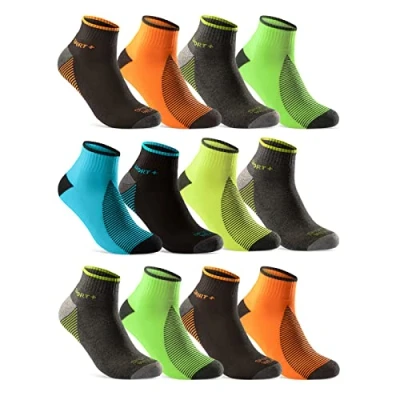 Abbildung von 12 Paar Sportsocken Herren Sneaker Socken Quarter NEON verstärkte Frotteesohle 16209 WP (43 46)