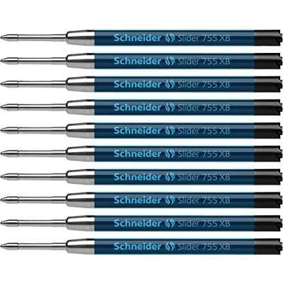Abbildung von Schneider 175501 Slider 755 Kugelschreibermine (ViscoGlide Technologie, dokumentenecht, XB=Extrabreit) 10er Packung, schwarz