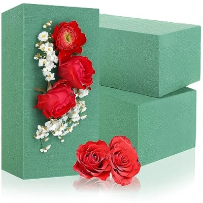Abbildung von com four® 3X Steckschaum für Blumengestecke Steckschwamm Frischblumen Steckmasse zum Basteln Blumensteckschaum, Steckmoos Feiern, Hochzeit und Geburtstag
