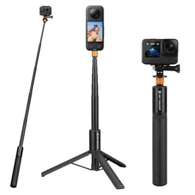 Abbildung von K&amp;F Concept MS21 Selfie Stick Stativ für Insta360,Unsichtbarer mit Adapter,Ausziehbar Insta 360 Ace/Ace Pro/X4/X3/ONE X2/ONE X,DJI Osmo Pocket 3,AKASO Action Kamera