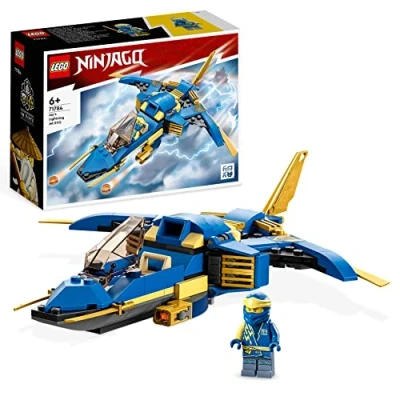 Abbildung von LEGO 71784 NINJAGO Jays Donner Jet EVO, Aufrüstbares Ninja Spielzeug Flugzeug mit Jay Minifigur, Geschenkidee zum Geburtstag für Kinder ab 7 Jahren