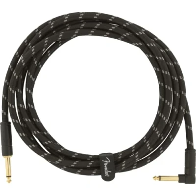 Abbildung von Fender Deluxe Series Gitarreninstrumentenkabel, 3m, Gerade/Winkel, Schwarz Weißes Tweed