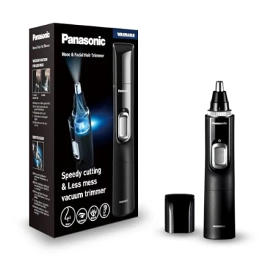 Abbildung von Panasonic ER GN300 K503 Nasenhaarschneider für Männer, Premium Elektrorasierer, Nasen , Ohren und Augenbrauen Trimmer, wasserdicht, batteriebetrieben, Schwarz