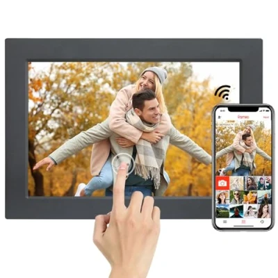 Abbildung von Frameo Digitaler Bilderrahmen WLAN 10,1 Zoll 1920x1200 HD Touchscreen Foto Rahmen, Fotorahmen mit 32GB Speicher, Automatische Rotation, Wandmontagefähig, USB /SD Kartenunterstützung