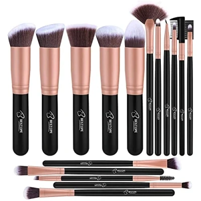 Abbildung von Pinselset Makeup Rosa Gold, Professionelle Make Up Pinsel Set mit Gesichtspinsel, Schminkpinsel Lidschattenpinsel Augenpinsel