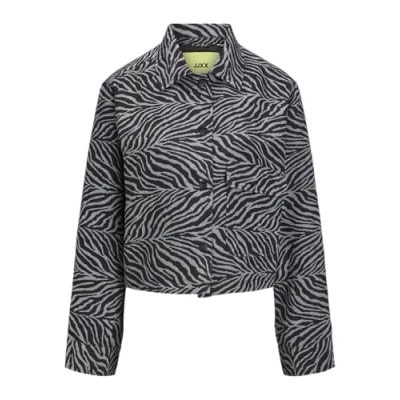 Abbildung von JJXX Damen Jxmartha Jacquard Overshirt OTW Jacke, Black/Detail:Jacquard, S