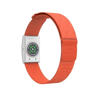 Abbildung von COROS Herzfrequenzmonitor, Komfort, einfach zu tragen, automatische Verschleißerkennung, fortschrittlicher Sensor, präzise Daten, Bluetooth, 38 Stunden Batterielaufzeit (Orange, Regelmäßig)
