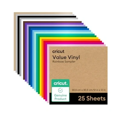 Abbildung von Cricut® Value Permanent Vinyl, Regenbogen Probe, 30,5 x cm (25 ct)